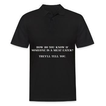 Vegan lustig Geschenkidee - Männer Poloshirt - Schwarz - Vorne - Kai (181cm)