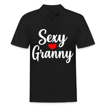 grandma sexy funny gift family - Men's Polo Shirt - black - Front - Kai (181cm)