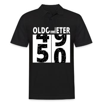 Oldometer birthday 50 funny gift - Men's Polo Shirt - black - Front - Kai (181cm)