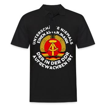DDR LUSTIG GESCHENK GEBURTSTAG - Männer Poloshirt - Schwarz - Vorne - Kai (181cm)