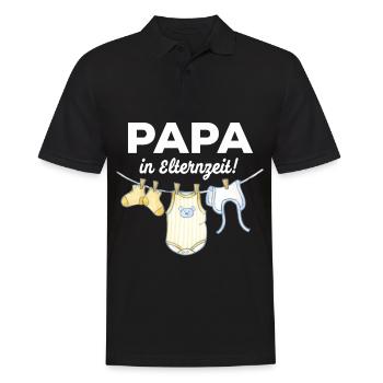 PAPA MACHT DAS schon! GESCHENKIDEE elternzeit - Männer Poloshirt - Schwarz - Vorne - Kai (181cm)
