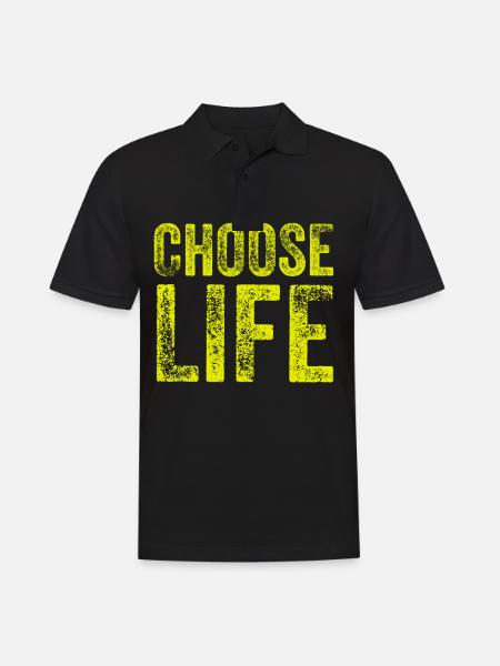 CHOOSE LIFE GEORGE WHAM YOG GIFT - Men's Polo Shirt - black