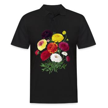 Fleurs enfant cadeau anniversaire flower power - Polo Homme - noir - Devant - Kai (181cm)