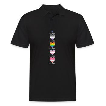 Drapeau LGBTQ LGBTQIA LGBT Pride rainbow - Polo Homme - noir - Devant - Kai (181cm)