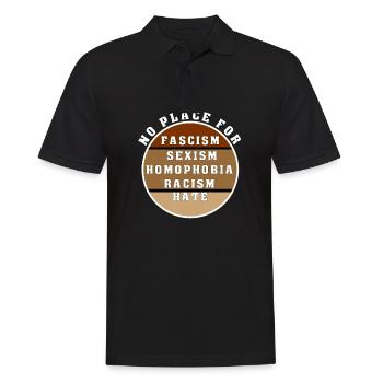 Gegen Rechts Antifa Rassismus Gegen AFD LGBTQIA - Männer Poloshirt - Schwarz - Vorne - Kai (181cm)