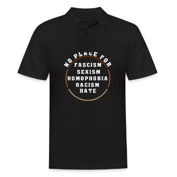 Gegen Rechts Antifa Rassismus Pride LGBT LGBTQIA - Männer Poloshirt - Schwarz - Vorne - Kai (181cm)