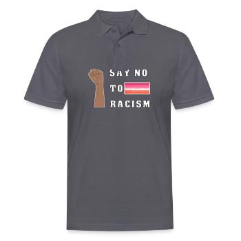 Against Right Racism Lesbian blm LGBTQ Antifa - Men's Polo Shirt - charcoal grey - Front - Nico (186cm)