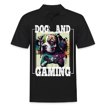 Dogs and Gaming Hunde Gamer Controller Zocken - Männer Poloshirt - Schwarz - Vorne - Kai (181cm)