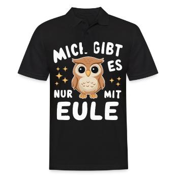 oiseau de nuit hibou hibou oiseau - Polo Homme - noir - Devant - Kai (181cm)