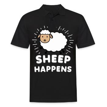Schaf Schafe Bauer Lamm Landwirt - Männer Poloshirt - Schwarz - Vorne - Kai (181cm)