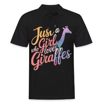 Giraffe Animal Africa Giraffes - Men's Polo Shirt - black - Front - Kai (181cm)