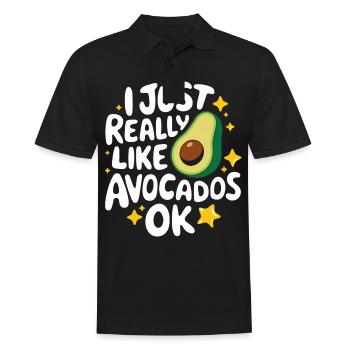 Avocado Essen Guacamole Vegan - Männer Poloshirt - Schwarz - Vorne - Kai (181cm)