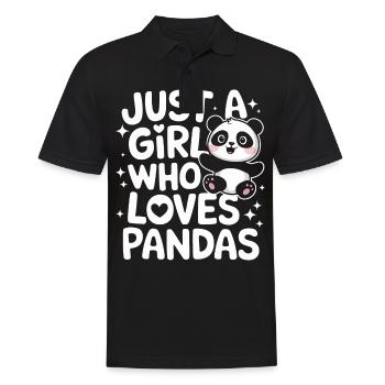 Pandabär Panda Tier Pandas - Männer Poloshirt - Schwarz - Vorne - Kai (181cm)