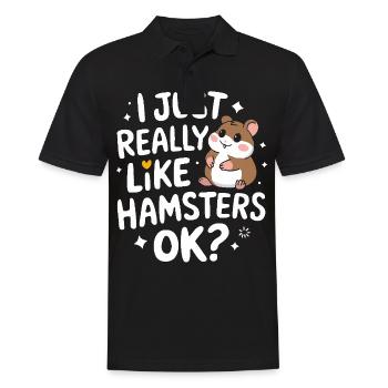 Hamster - Männer Poloshirt - Schwarz - Vorne - Kai (181cm)