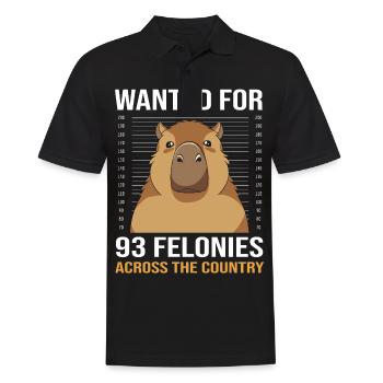 Capybara Capibara - Männer Poloshirt - Schwarz - Vorne - Kai (181cm)