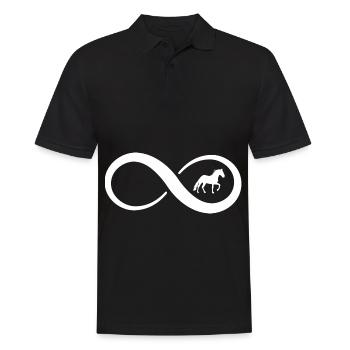 Infinity and Horse - (HO) - Men's Polo Shirt - black - Front - Kai (181cm)