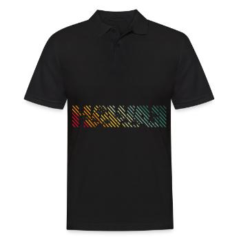 Lettrage vintage rétro Hawaï - Polo Homme - noir - Devant - Kai (181cm)