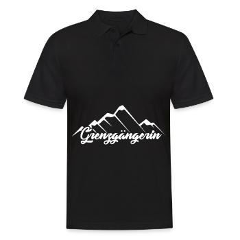 Grenzgängerin - (2) - Männer Poloshirt - Schwarz - Vorne - Kai (181cm)