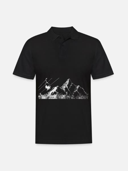 Mountain - Skiing - (28) - Men's Polo Shirt - black