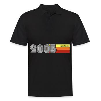 2005 Anniversaire né en 2005 Retro Vintage - Polo Homme - noir - Devant - Kai (181cm)