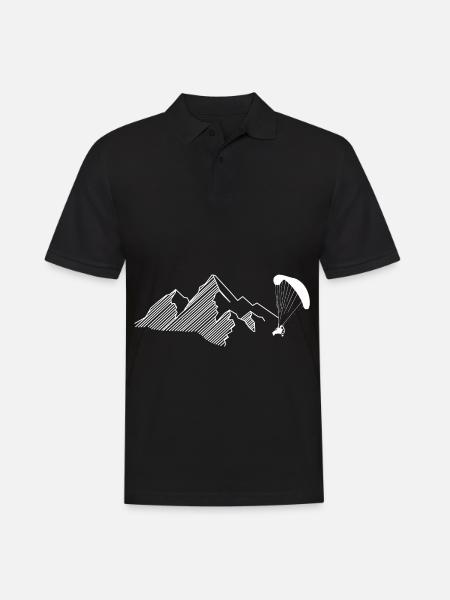 Mountain - Paragliding - (7) - Men's Polo Shirt - black