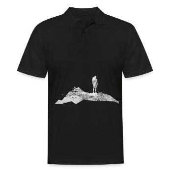Berg - Wanderer - (9) - Männer Poloshirt - Schwarz - Vorne - Kai (181cm)
