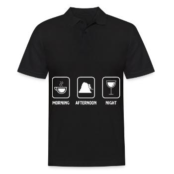 Morning night and climbing 1 - - Men's Polo Shirt - black - Front - Kai (181cm)