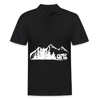 Mountain - Trees - Camping Van - - Men's Polo Shirt - black - Front - Kai (181cm)