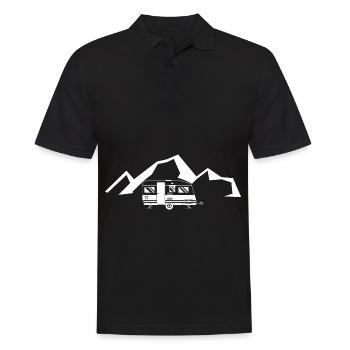 Berg - Karawane - (7) - Männer Poloshirt - Schwarz - Vorne - Kai (181cm)