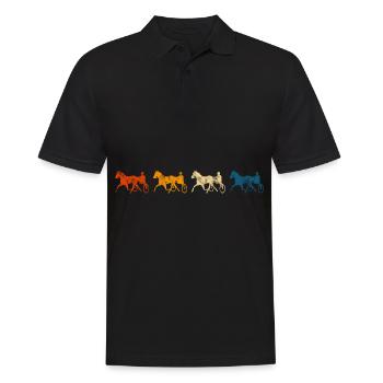 Trabrennen Pferd Pferde Trabrennsport Pferderennen - Männer Poloshirt - Schwarz - Vorne - Kai (181cm)