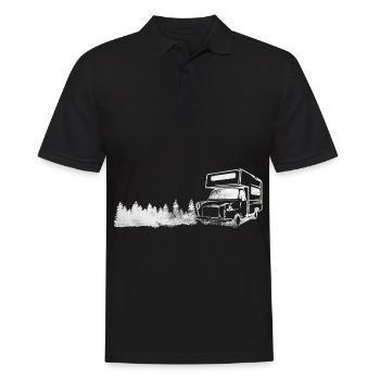 Tree - Camping Van - (2) - Men's Polo Shirt - black - Front - Kai (181cm)