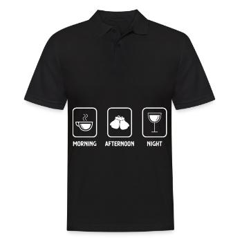 Morgens, nachmittags, abends und Boxen 1 - - Männer Poloshirt - Schwarz - Vorne - Kai (181cm)