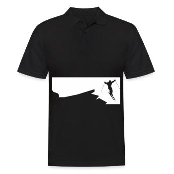 Skiing - (44) - Men's Polo Shirt - black - Front - Kai (181cm)