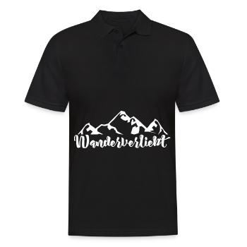 Wanderverliebt - (2) - Männer Poloshirt - Schwarz - Vorne - Kai (181cm)