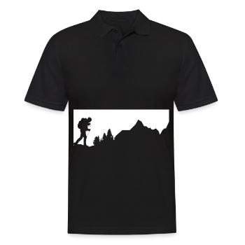 Mountains - Hiking - (8) - Men's Polo Shirt - black - Front - Kai (181cm)