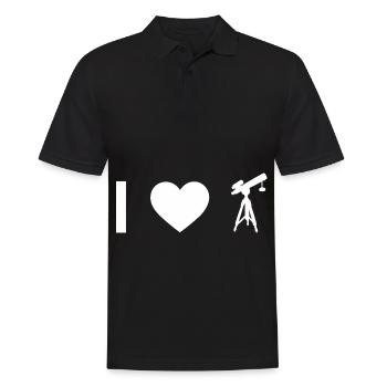 Ich Herz und Astronomie - - Männer Poloshirt - Schwarz - Vorne - Kai (181cm)