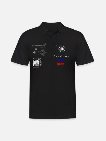 Aviation since 1922 Überschalljet Fluginstrument - Männer Poloshirt - Schwarz