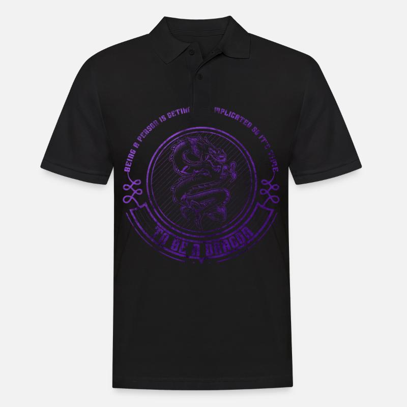 Drache - Männer Poloshirt - Schwarz