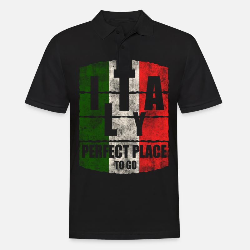 Italien - Männer Poloshirt - Schwarz