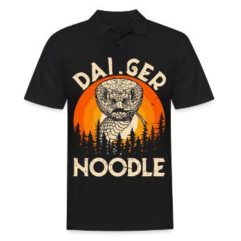 Schlange Danger Noodle Spruch lustig - Männer Poloshirt - Schwarz - Vorne - Kai (181cm)