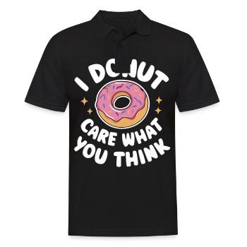 Donut Donuts Süßigkeiten Bagel - Männer Poloshirt - Schwarz - Vorne - Kai (181cm)