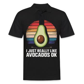 Avocado Essen Guacamole Vegan - Männer Poloshirt - Schwarz - Vorne - Kai (181cm)