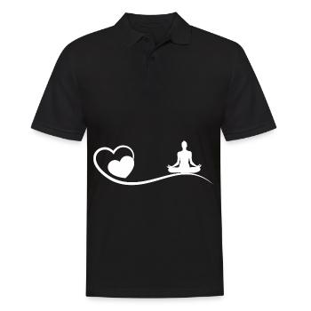 Cœur et Yoga - (yo) - Polo Homme - noir - Devant - Kai (181cm)