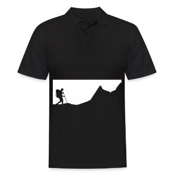 Mountains - Hiking - (10) - Men's Polo Shirt - black - Front - Kai (181cm)