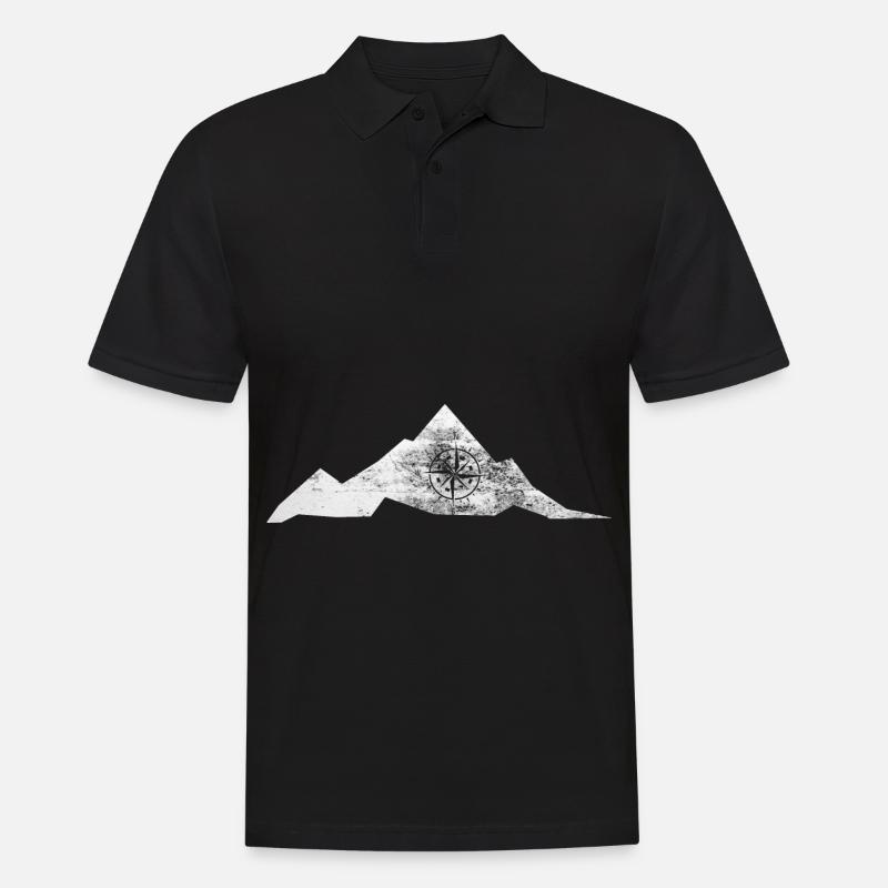 Kompass - Berg - (7) - Männer Poloshirt - Schwarz