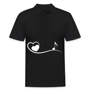Herz und Musik - - Männer Poloshirt - Schwarz - Vorne - Kai (181cm)