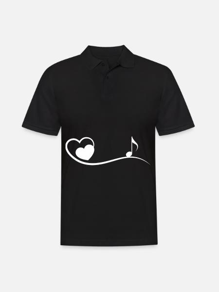 Heart and Music - - Men's Polo Shirt - black