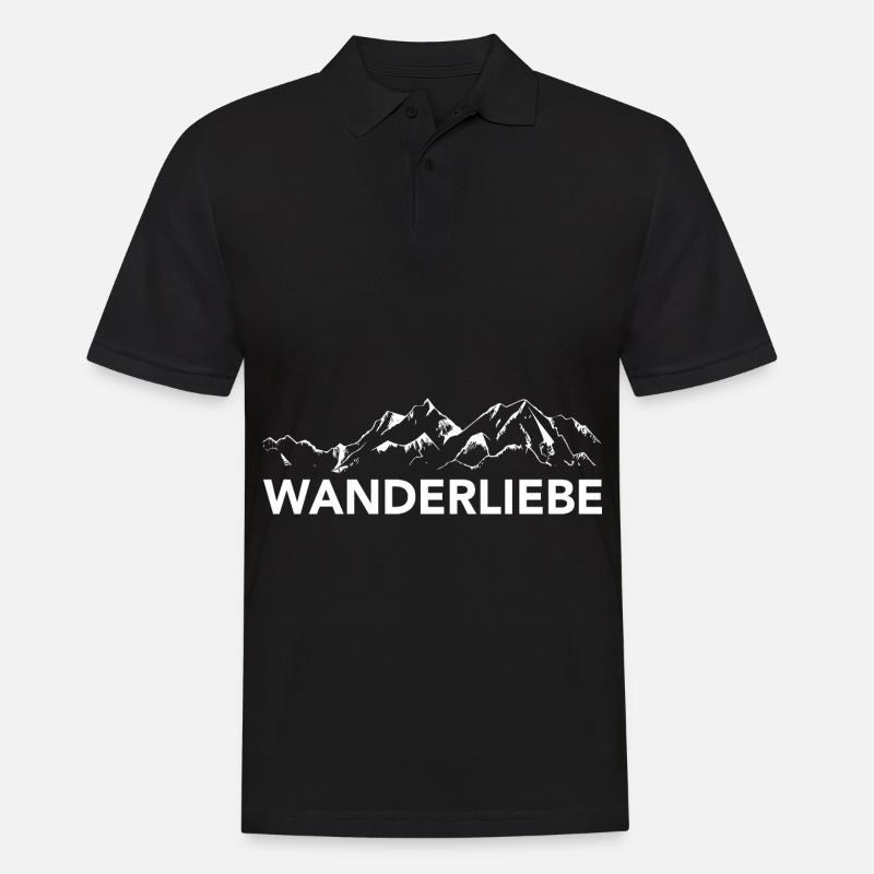 Wanderliebe - (4) - Männer Poloshirt - Schwarz