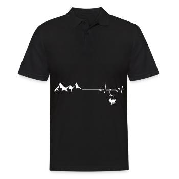 Montagne - Heartbeat - Skieur - (5) - Polo Homme - noir - Devant - Kai (181cm)