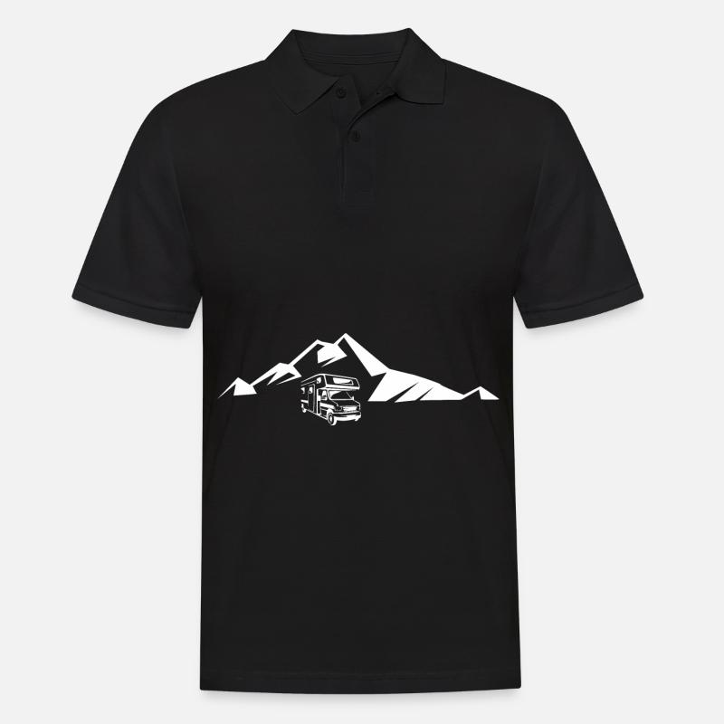 Berg - Camping Van - (9) - Männer Poloshirt - Schwarz